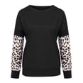 thumbnail image 4 of Trendfront Womens Color Block T Shirts With Cheetah Print Panel And Leopard Print Detail Crewneck Long Sleeve Casual Loose Fit Everyday Fall Layering Tee Tops, 4 of 4