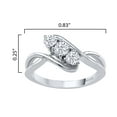 thumbnail image 2 of V3 Jewelry® 925 Sterling Silver with Moissanite Three Stone Ring, 2 of 3