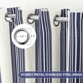 thumbnail image 4 of DriftAway Chris Linen Blackout Curtains with Thermal and Sound Reducing Layer 54 Inches Long for Bedroom Striped Printed Drapes Thermal Insulated Lined Window Treatments for Living Room Dark Blue, 4 of 8