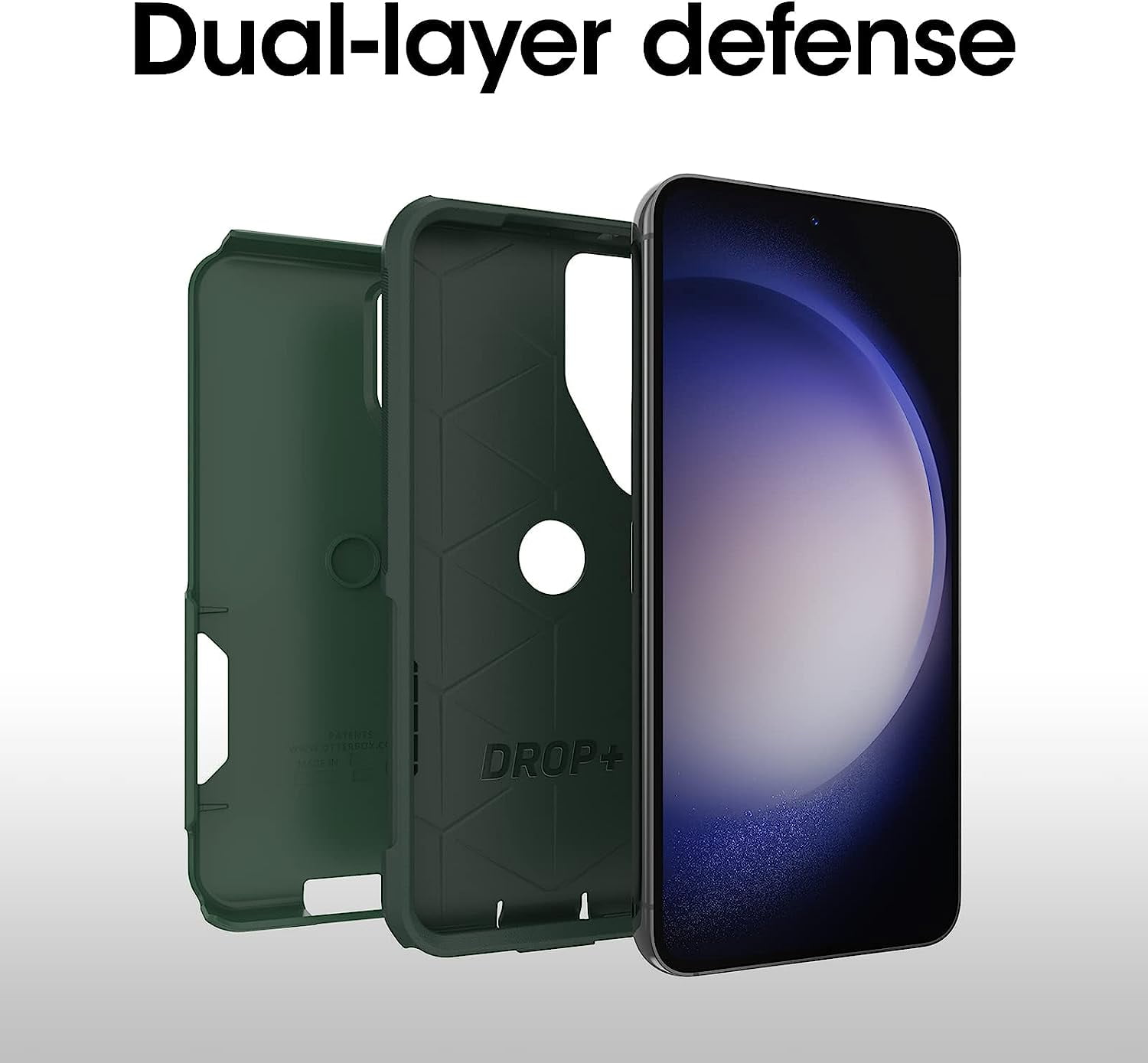 OtterBox Galaxy S23 Commuter Series Case - TREES COMPANY Green, Slim & Tough, Pocket-friendly, with Port Protection