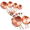 thumbnail image 3 of Juego de tazas y cucharas medidoras de acero inoxidable, medidas para ingredientes líquidos y secos, con conector de anillo, 3 of 5