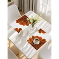thumbnail image 5 of Burnt Orange Placemats Set of 12, Sparkle Gold Stained Floral Flower Art Placemats for Dining Table, Place Mats for Kitchen Tabletop, Waterproof Wipeable Dining Table Mats Set, 5 of 9