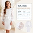 thumbnail image 7 of Aideaone Girls Butterfly Dress 3D Applique Mesh Puff Sleeve Belted Party Dress 7-16 Years, 7 of 7