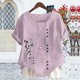 thumbnail image 5 of Xuyuer Women's Spring And Summer Block Print Round Neck Button Short Sleeve Casual T-Shirt, 5 of 5