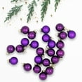 thumbnail image 6 of Northlight 2-Finish Glass Ball Christmas Ornaments - 1" (25mm) - Purple - 24ct, 6 of 8