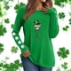 thumbnail image 1 of Xuyuer St. Patrick's Day Sweatshirt Women Shamrock Heart Shirts Irish Gift Crewneck Casual Loose Fit Tops, 1 of 6