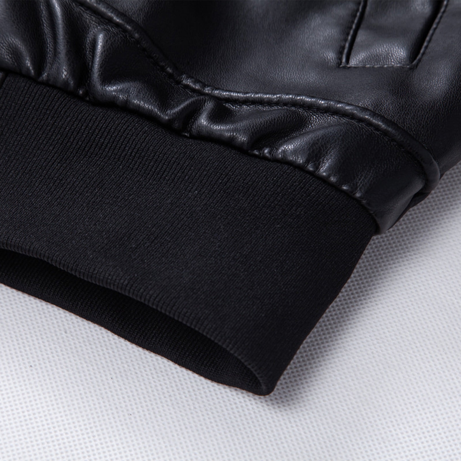 Mens Leather Jacket Full Zip Motorcycle Jackets Long Sleeve Retro Bomber Jackets Waterproof Lapel Collar Windbreak Coat Padded Waterproof Baseball Coat Fall Winter Warm Outwears