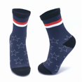 thumbnail image 3 of Cycling Socks 3-Pack, Cushioned Crew Bike Socks, Half Terry Athletic Sports Socks, Star Print, Unisex, Size 10-13, 3 of 6