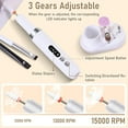 thumbnail image 4 of Aorsher Rechargeable Cordless Electric Nail Drill Kit, Professional Electric Nail File for Acrylic Gel Dip Powder Nails, 3 Speeds 15000RPM, Portable Manicure Pedicure Tool, 4 of 8