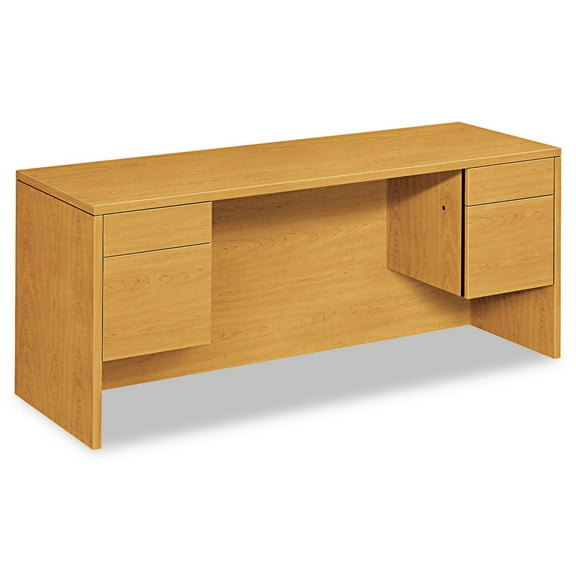 10500 Series Kneespace Credenza With 3/4-Height Pedestals 72w x 24d, Harvest