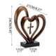 thumbnail image 3 of Escultura de boda cristiana | Cruz de corazón entrelazado con acabado en tono madera | Recuerdo de boda de resina artesanal para decoración del hogar, aniversario y regalo religioso, 3 of 9