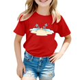 thumbnail image 2 of Kids Girls T Shirts Summer Girls Short Sleeve Tops Round Neck Toddler Girl Clothes Summer Girls Size 7-8 Years Clothes Cute&nbsp;Girl&nbsp;Clothing, 2 of 4