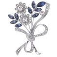thumbnail image 2 of Cheers.US 4PCS Vintage Crystal Flower Leaf Bouquet Clusters Large Big Brooch Pin For Women Tone, 2 of 7