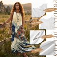 thumbnail image 7 of FOR U DESIGNS Vintage Frog Floral Wave Print Couple Outfits Matchable Clothes Women Sleeveless Dress or Men Casual Shirt Linen-Like Couple Outfits for Beach Vacation, 7 of 7
