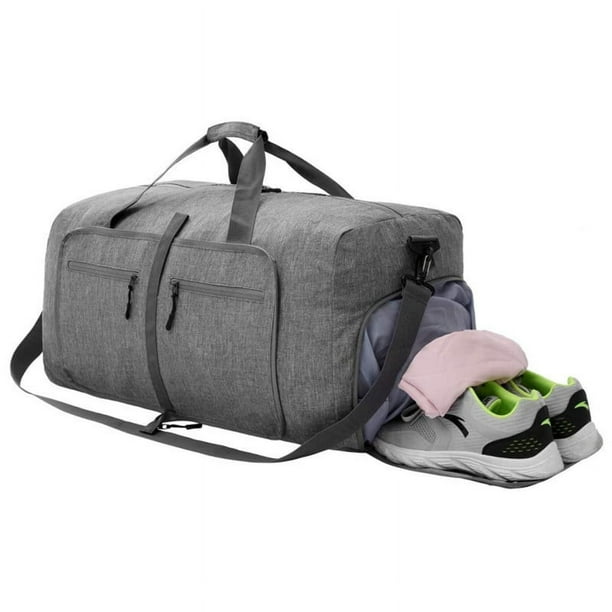 Yao Travel bag grand 65L sacs de voyage pliables sac de sport léger pour  hommes avec compartiment à chaussures pour week-ends hommes femmes sacs  polochons noir 