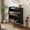 Black, variant on Oufan Rattan Shoe Storage Cabinet with 2 Flip Drawers, Freestanding Shoe Organizer with Metal Legs, Narrow Shoe Rack Cabinet for Living Room, Entryway, Black