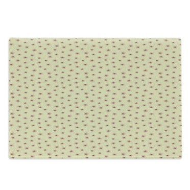 Floral Cutting Board, Simplistic Abstract Design Flowers with Irregular Dots, Decorative Tempered Glass Cutting and Serving Board, in 3 Sizes, by Ambesonne