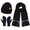 Black, variant on FZ FANTASTIC ZONE Womens Winter Hat Long Scarf Touch Screen Gloves Set Warm Beanie Hats Neck Warmer Knit Caps with Pom Fleece Lined Gifts for Women