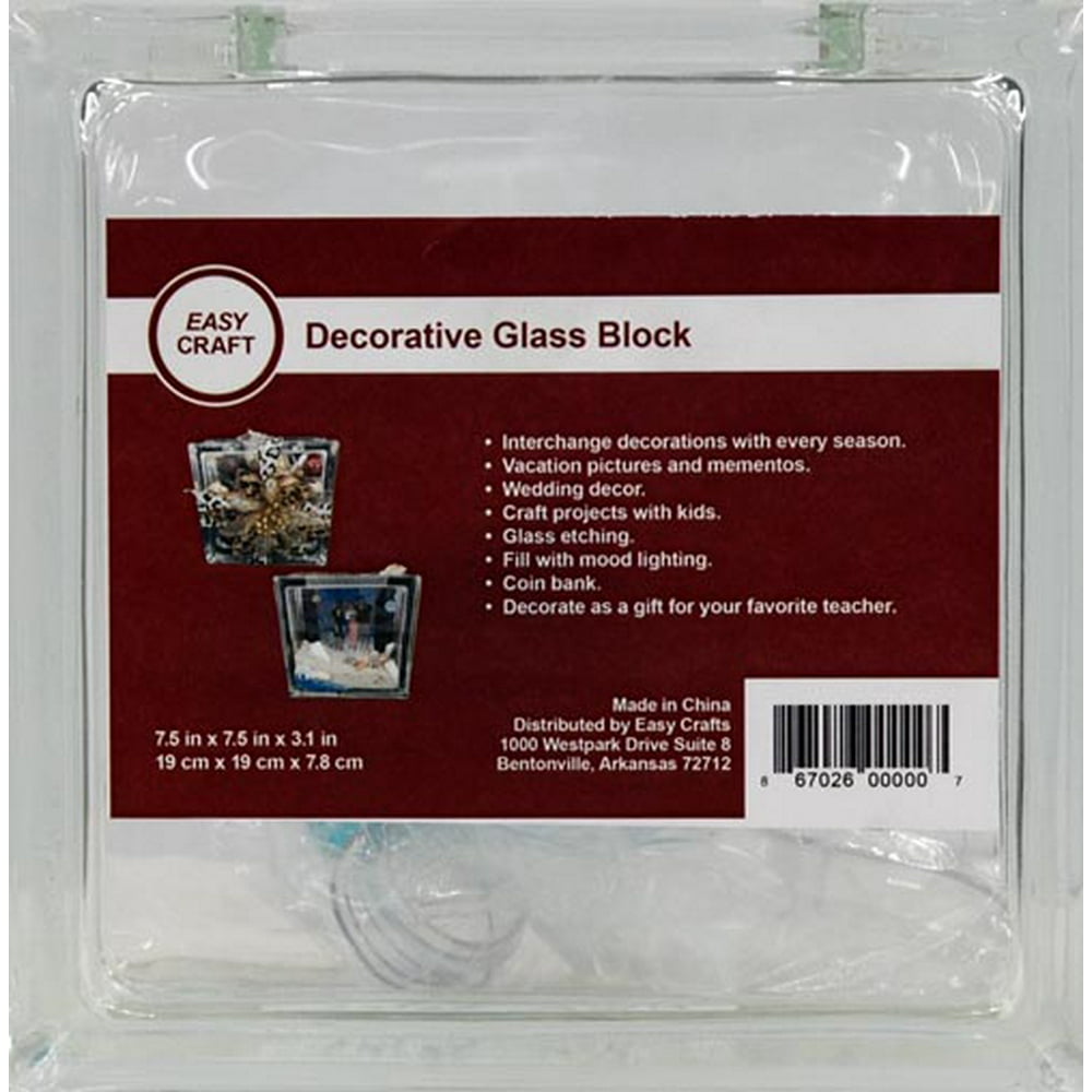 Easy Craft 8" Decorative Glass Block