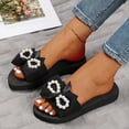 thumbnail image 6 of Betiyuaoe Shoes for Women Pearl Flat Beach Slippers Flip Sandals Flip Flop Sandals Fashion Slippers Flat Open Toe Slippers Summer Casual Fashion Sandals Bathroom Beach Slippers Shoe, 6 of 8