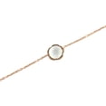 thumbnail image 2 of 18Kt  Pink Gold Cabochon Green Amethyst Flower Bracelet 7 inches with extra ring at 6 inches, 2 of 3