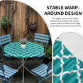 thumbnail image 4 of Round Fitted Tablecloth with Elastic Edge, Teal Morocco Waterproof Table Cloth Table Cover for 45"-54" Tables, Ethnic Boho Minimalist Abstract Geometric Tablecloths for Dining Picnic Party Outdoor, 4 of 9