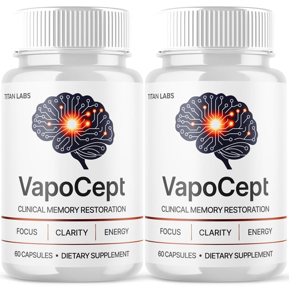 VapoCept Advanced Brain Support Pills Formula Supplement Vapo Cept Capsules (2 Pack)