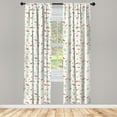 thumbnail image 3 of Botany Curtains 2 Panels Set, Continuous Pattern of Pine Branches Berries and Cones, Window Drapes for Living Room Bedroom, 56"W X 95"L, Off White Multicolor, by Ambesonne, 3 of 5