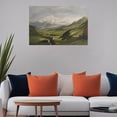 thumbnail image 6 of Soscooter Landscape Vintage Canvas Wall Art Classical Mountain Range Valley Prints Farmhouse Bathroom Office Decor,24x16 Inch, 6 of 8