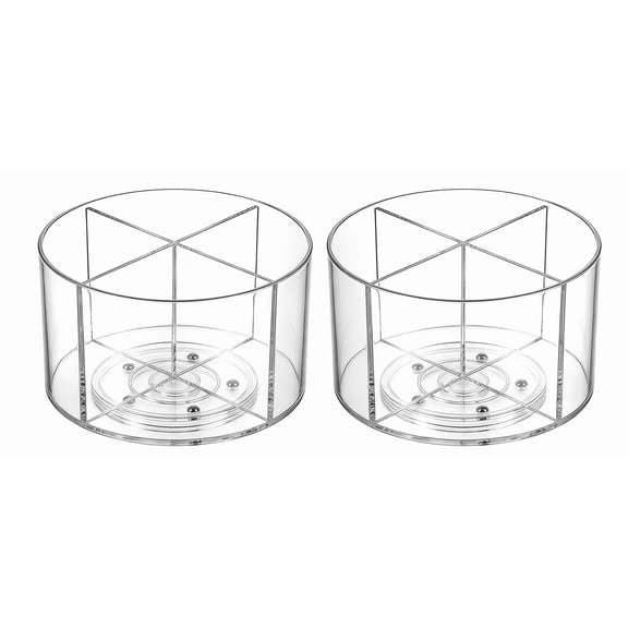 2Pcs Drink Packet Organizer, Clear Rotating Lazy Susan with Easy Access – Holds Flavor/Water Packets, Perfect for Countertop