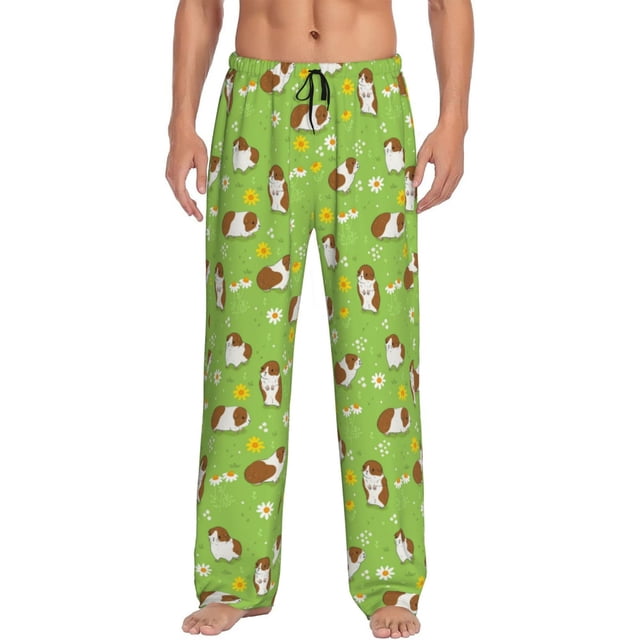 Fotbe Guinea Pigs Pantalones de Pijama para Hombre, Pantalones de Dormir, Pantalones de Casa con Cintura Ajustable y Bolsillos-X-Large
