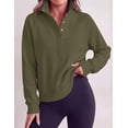 thumbnail image 5 of PRETTYGARDEN Women's Fall Trendy Oversized Sweatshirts Comfy Ribbed Fabric, Raglan Long Sleeve Collared, Button Up Henley Pullover Blouse, Casual Workout Tops, Y2K Fashion Clothing, 5 of 8