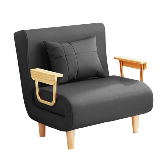 Sofá cama plegable con almohada, sofá cama, cama para invitados, sofá individual Gris oscuro