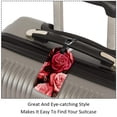 thumbnail image 3 of Square 2Pack PU Leather Roses Cruise Luggage Tag with Privacy Cover and Name ID Tag for Travel Handbags Backpacks Luggage Tags, 3 of 6