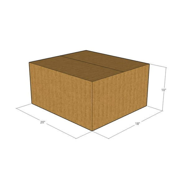 20x18x10 Kraft Brown Corrugated Shipping Boxes, 32 ECT Single-Wall, Qty 10
