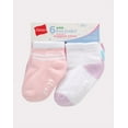 thumbnail image 2 of Hanes Pure Comfort Infant/Toddler Girls’ Ankle Socks, Organic Cotton, 6-Pairs Assorted 24MTH, 2 of 4