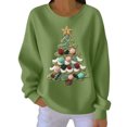 thumbnail image 3 of Yteetum Chandails en Molleton de Noël pour Femmes, Col Rond, Tricot Côtelé, Chandail Sans Capuche, Imprimé Graphique, Manches Longues, 3 of 4