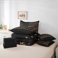 thumbnail image 5 of Homewish Vintage American Flag Bedding Comforter Set 7pcs, Fashion Brown Leopard Print King Bedding Sets, Stripes Abstract Ombre Reversible Bed Sheets, Super Cozy Room Decor, 5 of 7