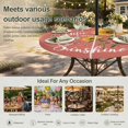 thumbnail image 6 of Round Outdoor Tablecloth with Umbrella Hole and Zipper, Coral Red Sunshine Sunflower Tablecloth with Elastic Waterproof, Pastoral Bees Farmhouse Floral Patio Table Covers for 31" - 35" Pool Tables, 6 of 9