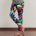 thumbnail image 2 of COMVALUE Women's Leggings - Full Length Bright and Neon Paint Splatter, Rainbow, and Patterened Leggings for Women Green Size XL, 2 of 6