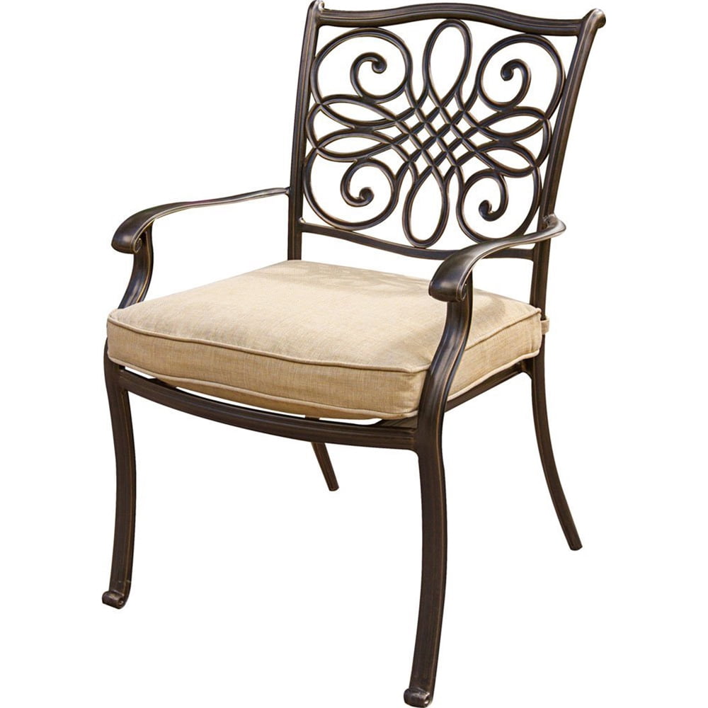 Hanover Outdoor Traditions 9-Piece Dining Set with Large Square Table, Natural Oat/Bronze