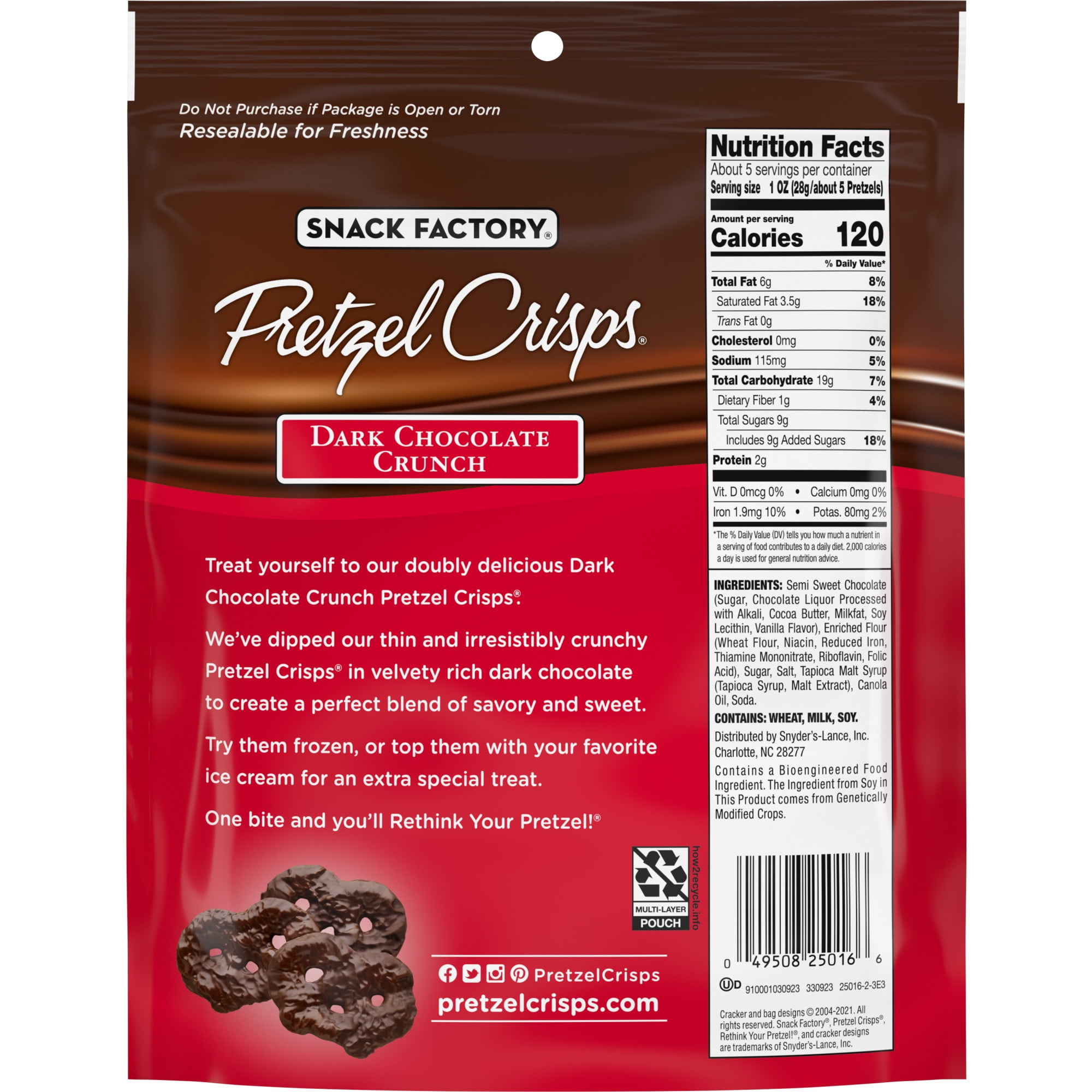 Snack Factory Dark Chocolate Pretzel Crisps Nutrition Besto Blog