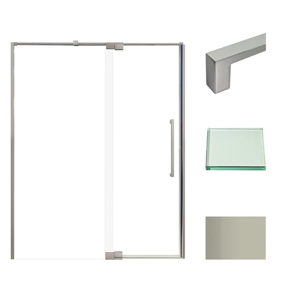 Transolid Ipd607610c-S Irene 76" High X 60" Wide Pivot Semi Frameless Shower Door -