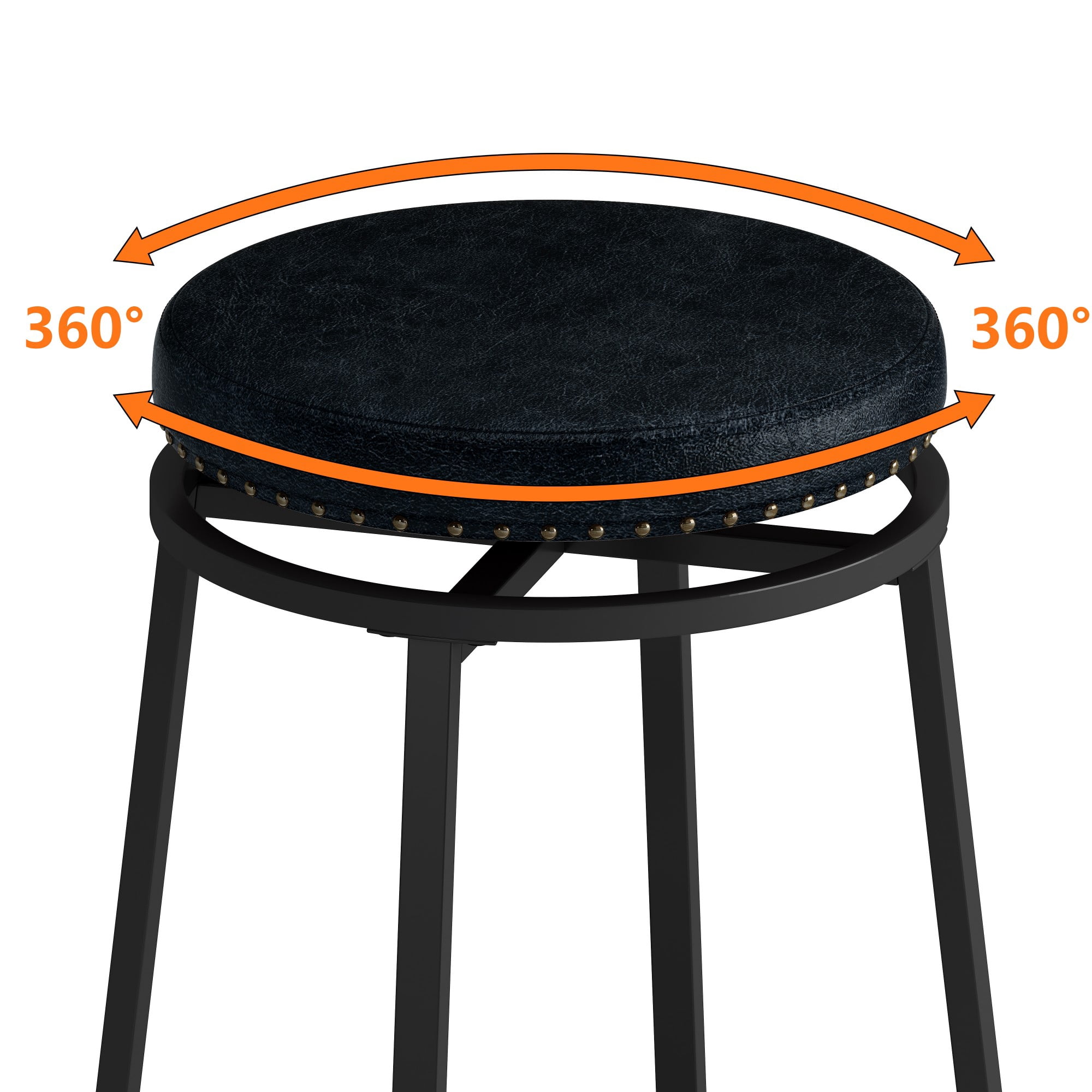 BSHTI 60.24" MDF Dining Room Table Set with Metal Frame, Power Outlets, 3 Circular PU Stools, 3 Drawers for Kitchen（Brown Gray+Black）