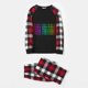 thumbnail image 2 of Conjunto de pijamas familiares a juego de Navidad, diseño exclusivo de WordArt, Feliz Navidad, color negro y rojo, 2 of 3
