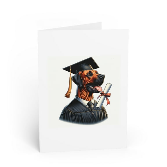 DistinctInk Greeting Card / Note Card - Rhodesian Ridgeback Graduation - PACK of 1