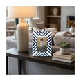 thumbnail image 3 of Rectangular Modern Resin and Wood Decorative Picture Frames for Tabletop Decor - Photo Wall Display with Chevron Inlay Design and Glass Front - Accent for Shelves, Desks or Consoles - 9", Blue, 3 of 12