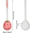 thumbnail image 2 of HZXC-4PCS Long Handle Ceramic Soup Spoons Strawberry Pattern Tablespoons Cute Porcelain Spoon for Breakfast Cereal Rice Yogurt Appetizers and Desserts, 2 of 4