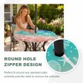 thumbnail image 4 of Round Outdoor Tablecloth with Umbrella Hole and Zipper, Blue Teal Pink Ombre Coastal Tablecloth with Elastic Waterproof, Nautical Beach Starfish Coral Summer Patio Table Covers for 36" - 44" Tables, 4 of 9