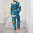 thumbnail image 5 of Junzan Cute Colorful Owls And Trees Print Womens Pajama Sets,Long Sleeve Button Down For Women Pjs 2 Piece, 5 of 9